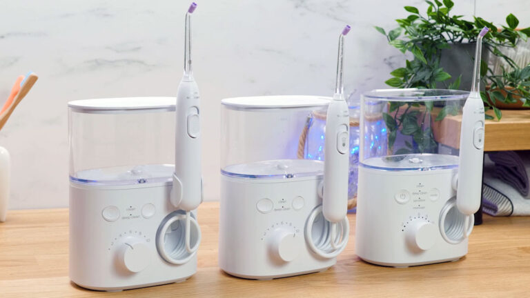 Philips Sonicare Power Flossers next to each other on worktop