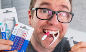Jon with various flossing products