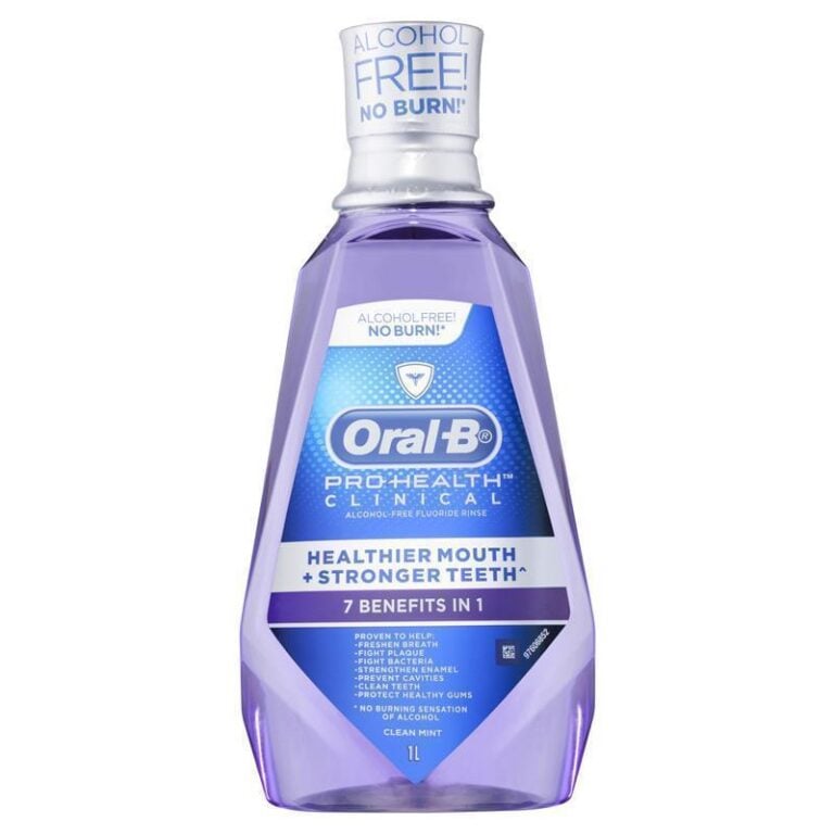 Oral-B Clinical Alcohol Free Fluoride Rinse Mouthwash Clean Mint