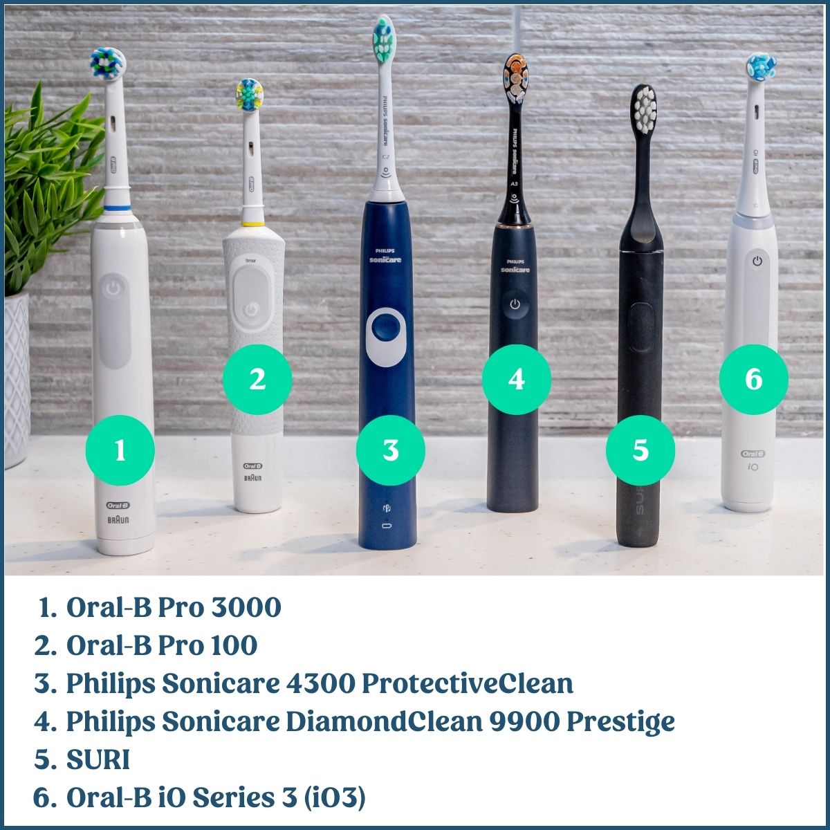 Photo of our top recommended electric toothbrushes