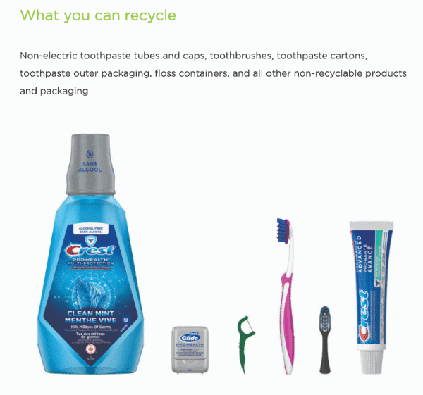 P&G TerraCycle Canada what you can recycle