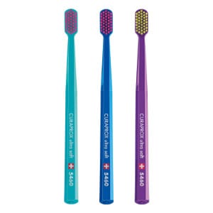 3 x Curaprox CS5460 Ultra Soft Toothbrush next to each other