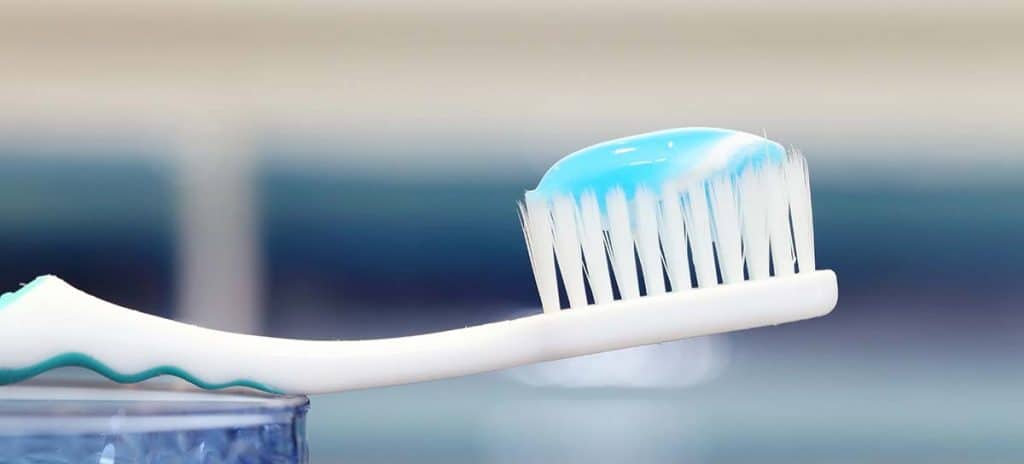 Toothpaste on brush