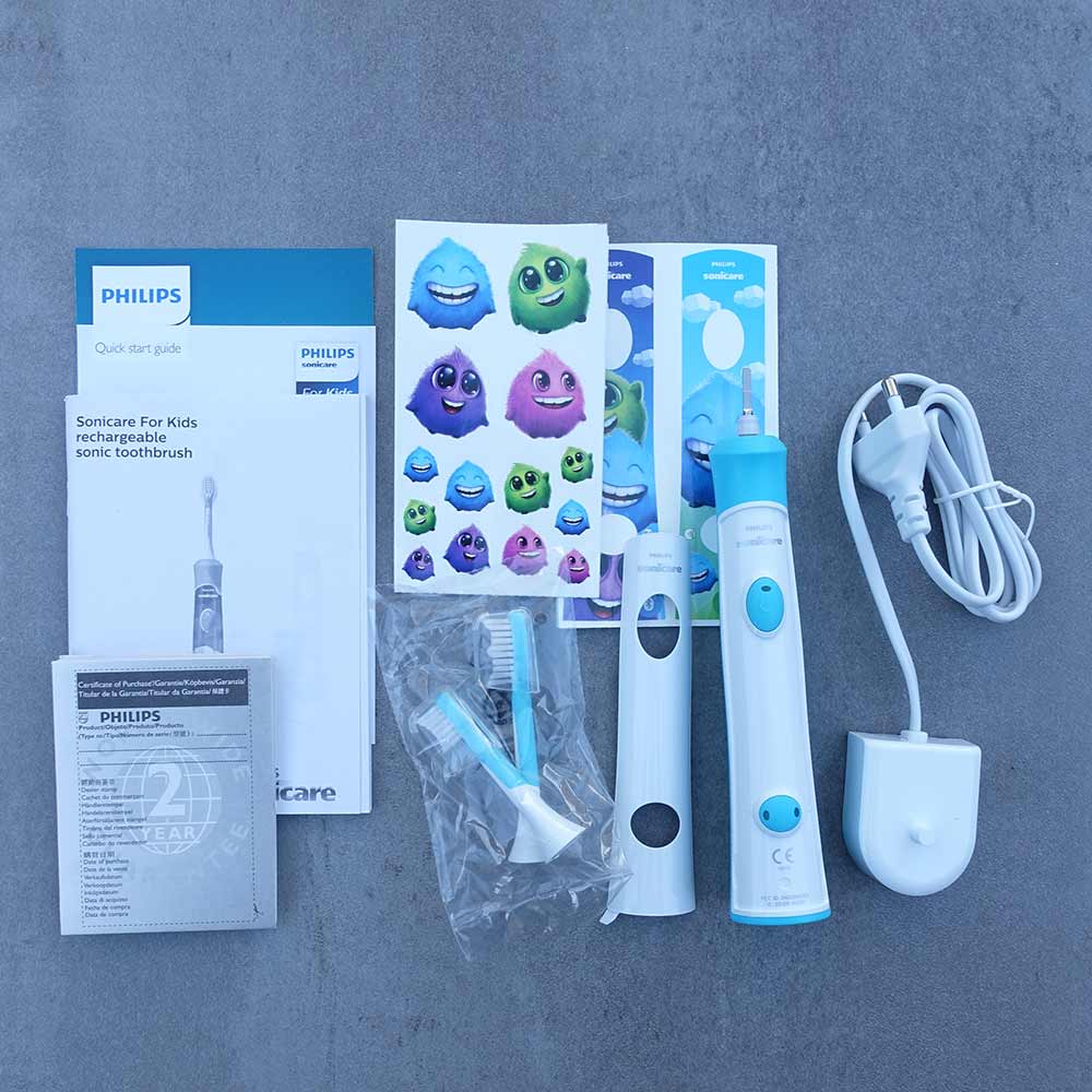 Sonicare for kids connected with box contents