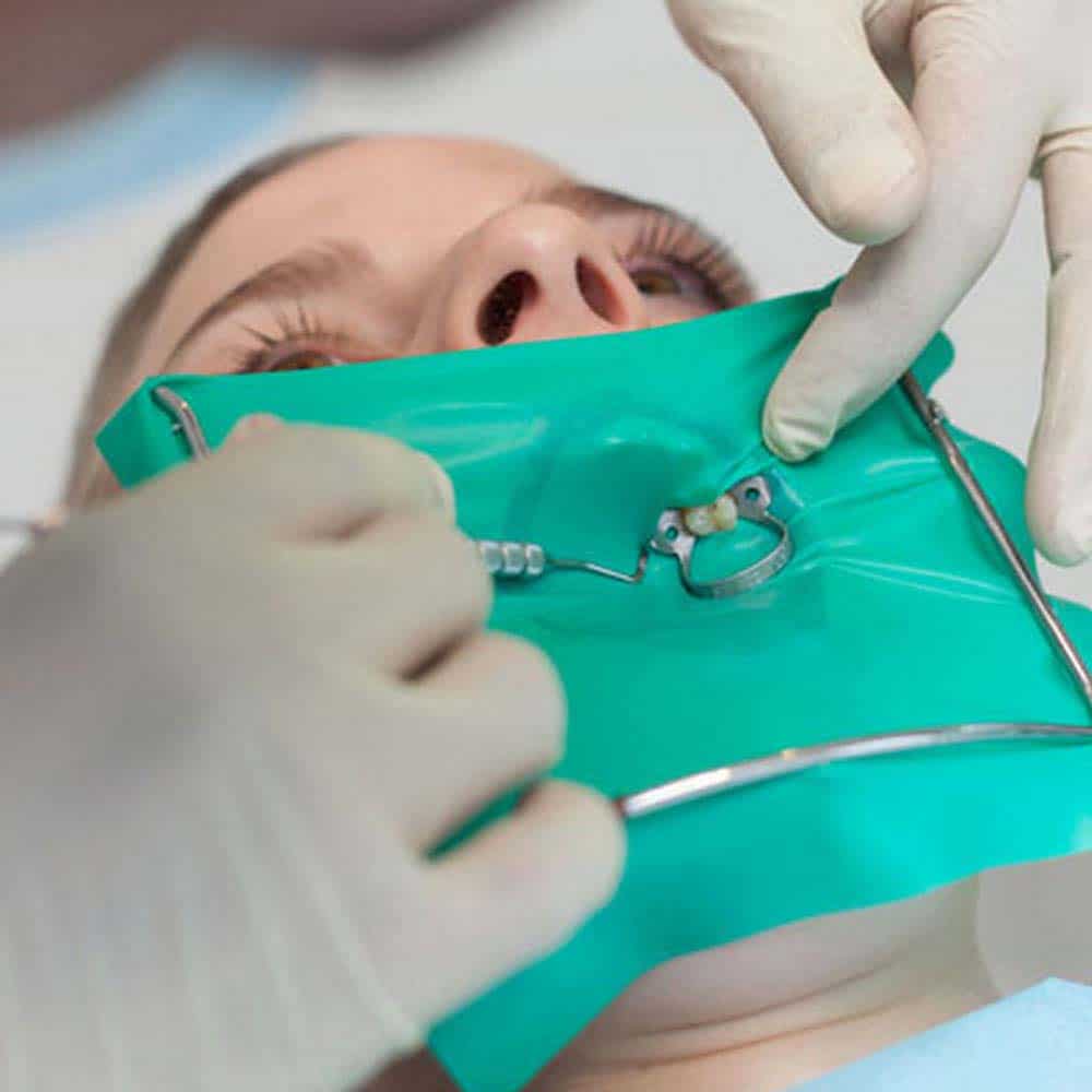 Patient undergoing root canal treatment