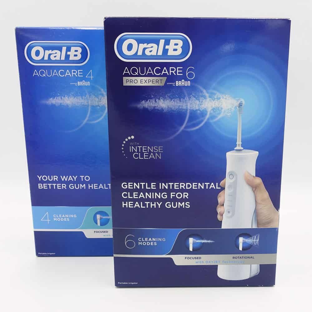 Oral-B Aquacare 4 and 6 Pro-Expert boxes