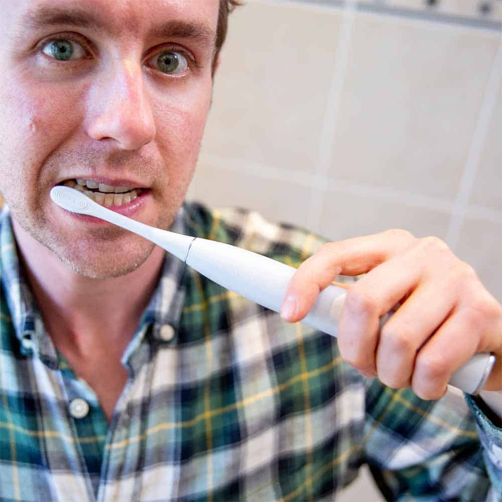 Brushing teeth with X Pro Elite from Oclean