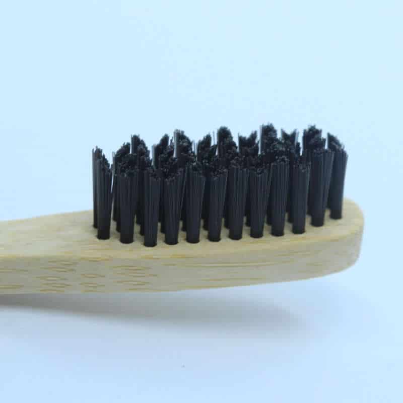 Organically epic bamboo brush bristles close up