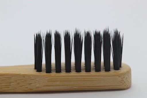 A close up of some charcoal infused bristles