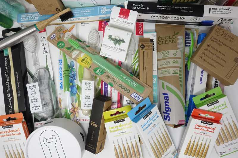 selection of eco friendly dental products