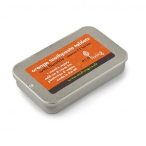 Eco living orange non mint toothpaste tablets