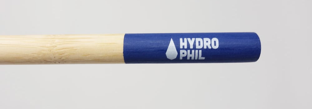 End of hydrophil toothbrush showing branding