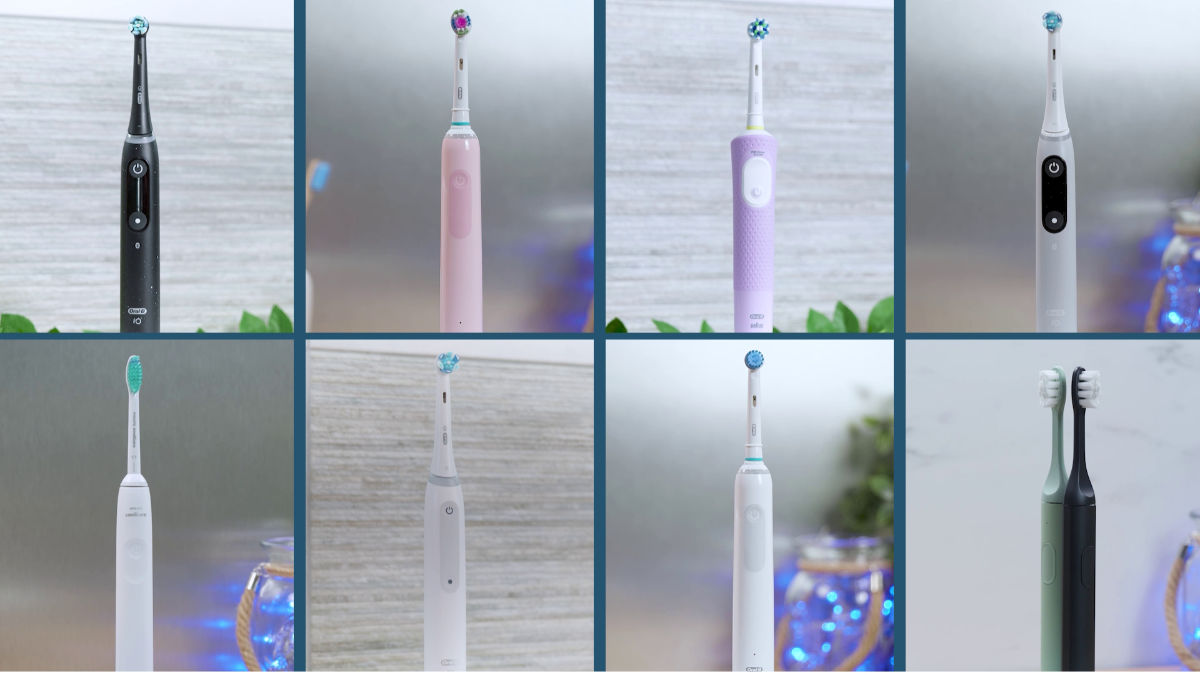 Various toothbrushes pictured next to each other in different squares
