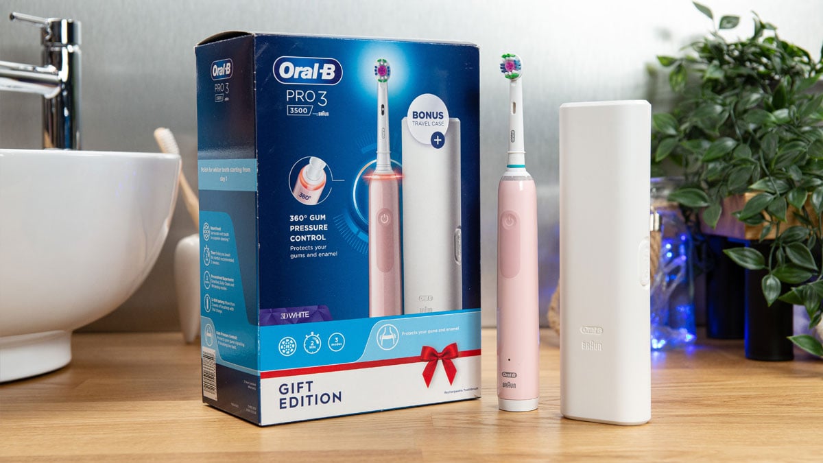 Oral-B Pro 3 3500 Design Edition, electric toothbrush, 3D cleaning,  electric Oral brush B, timer, pressure Sensor 360 °, charge indicator,  professional cleaning, battery up to 2 weeks