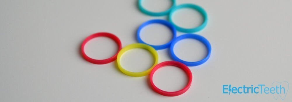 colored rings laid flat