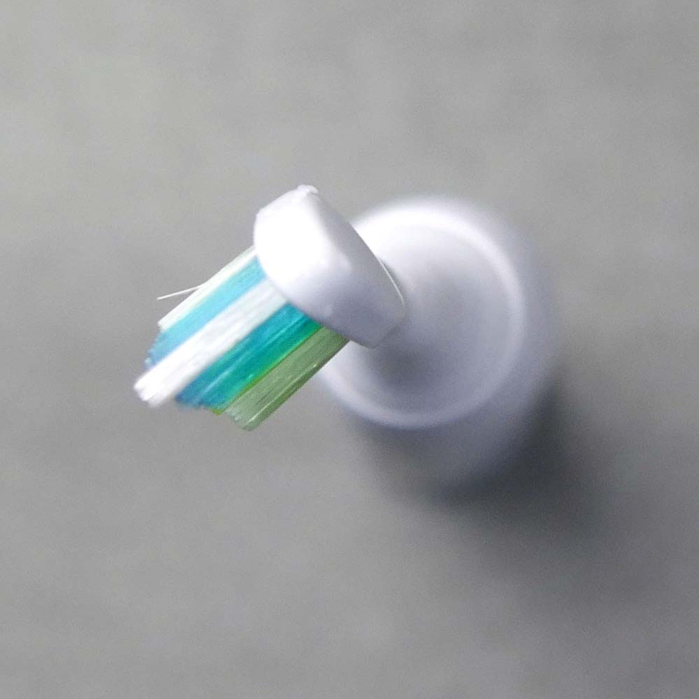 Top down view of Sonicare toothbrush head
