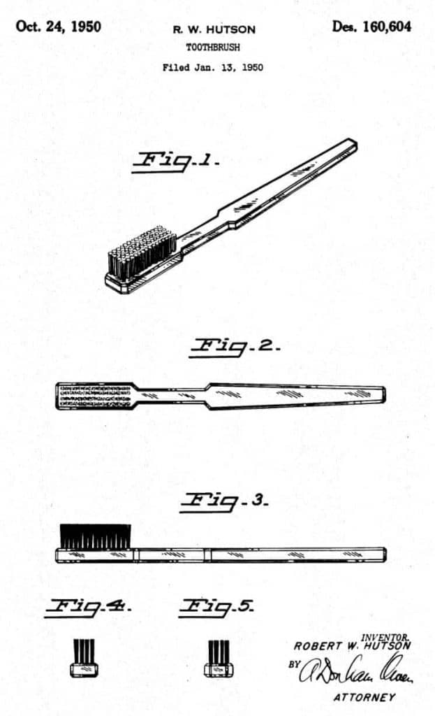 Drawings of early toothbrushes