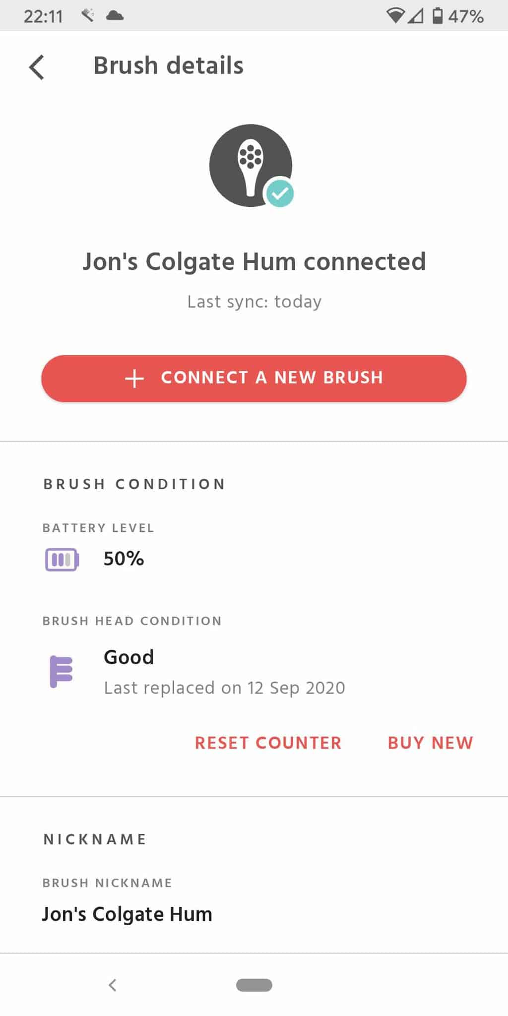 Hum by Colgate App - Brush Details