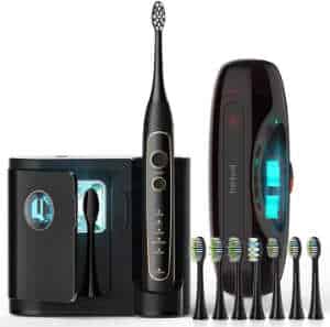 2056 Wireless Charging Ultrasonic Electric Toothbrush with UV Sanitizing Case