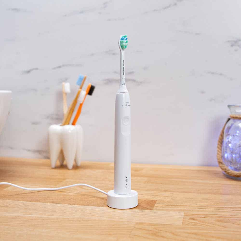 Sonicare 4100 Series on USB charging stand