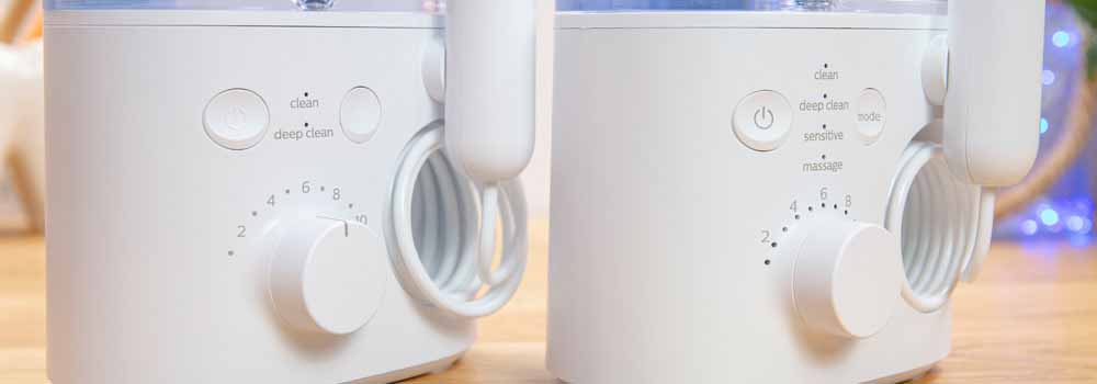Close up of power flosser dials