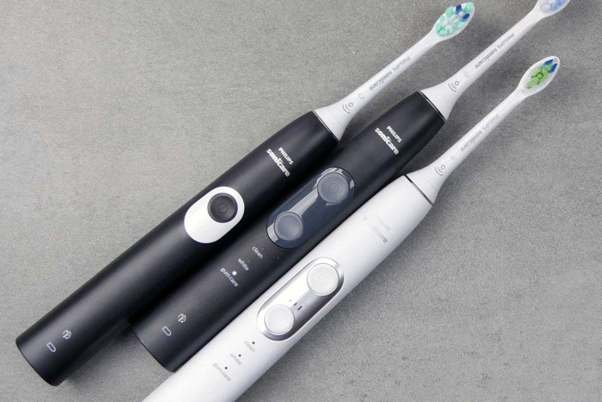 Sonicare 4100, 5100 and 6100 laying next to each other