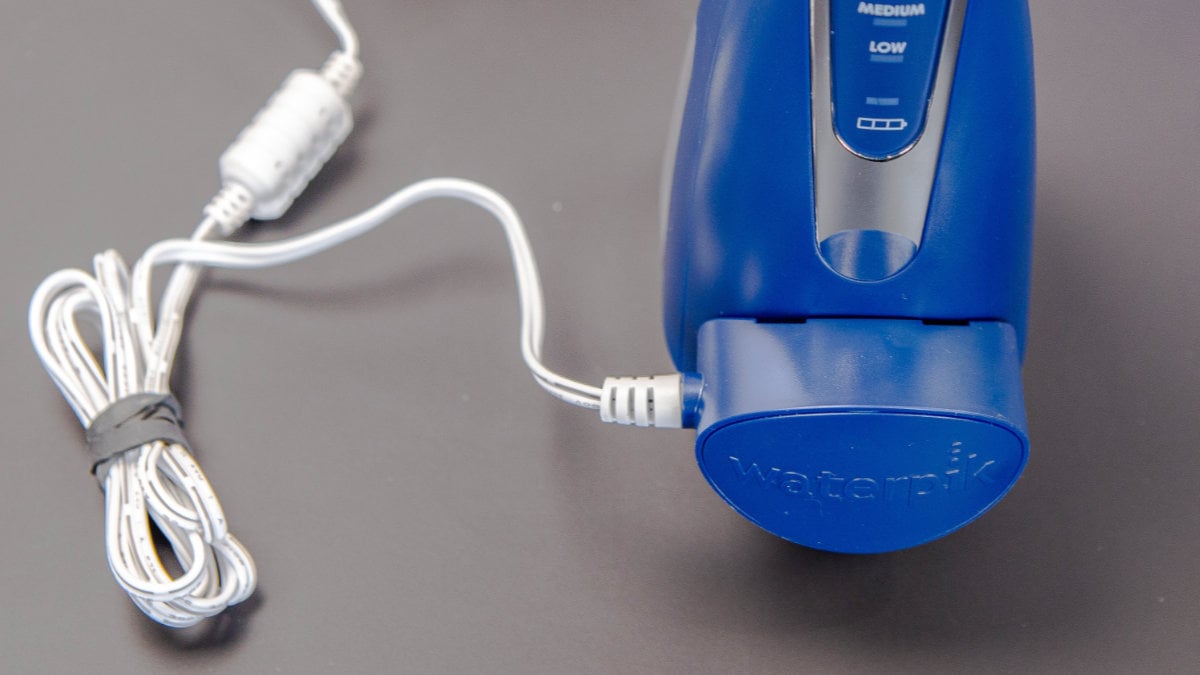 Waterpik cordless advanced with magnetic charging cable attached